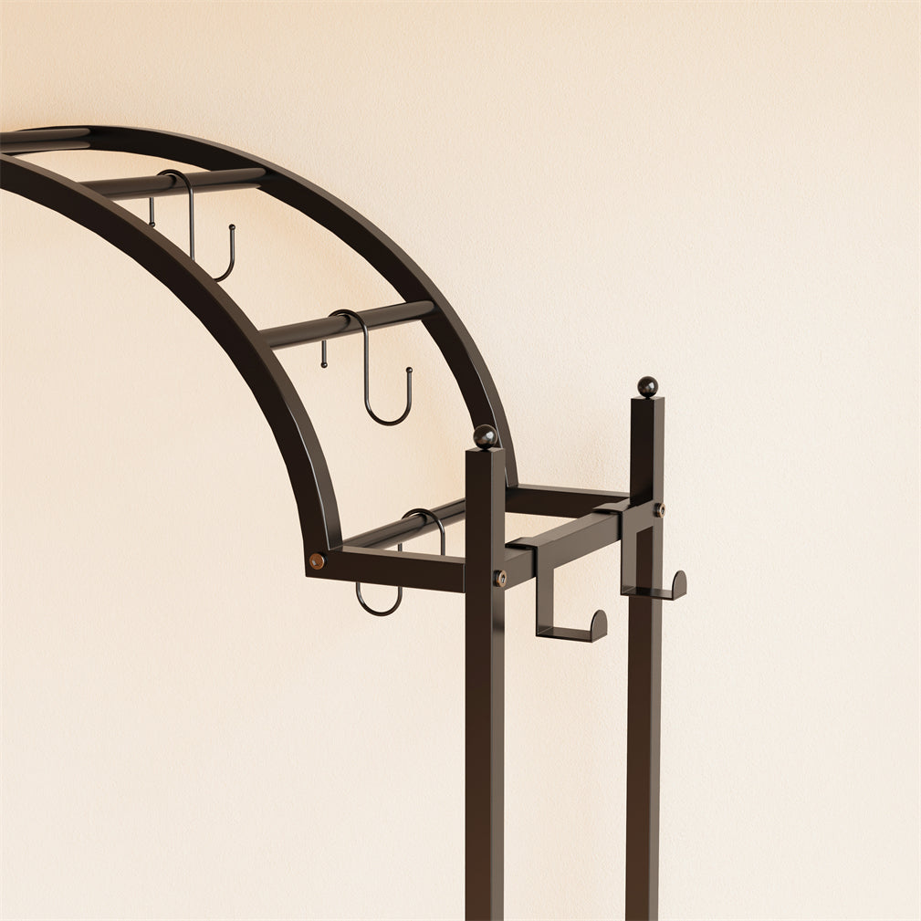 XXL Plant Stand Arched Metal Bonsai Flower Shelf w/ Hanging Hooks