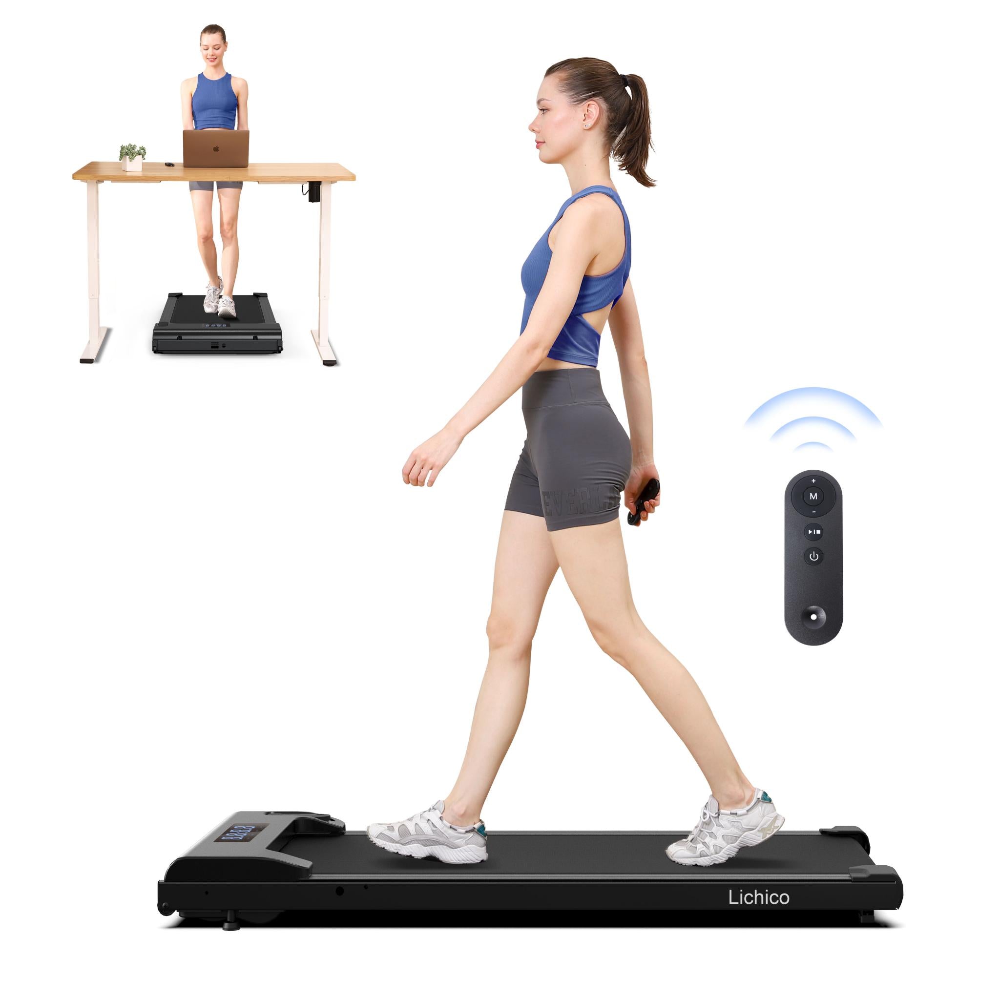 Female Treadmill Walking Pad Adjustment Home Office Gym Fitness Easy Portable