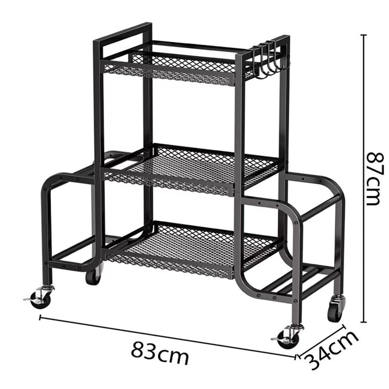 3-Tier Gym Storage Rack – Rolling Dumbbell, Kettlebell & Yoga Mat Organizer