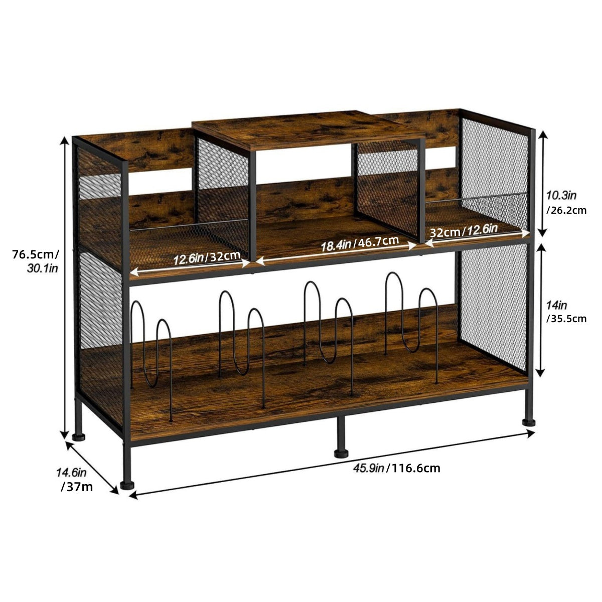 Double-Sided Record Player Stand with Vinyl Storage - Large Capacity Cabinet for Turntable & LP Records - Modern Living Room Furniture