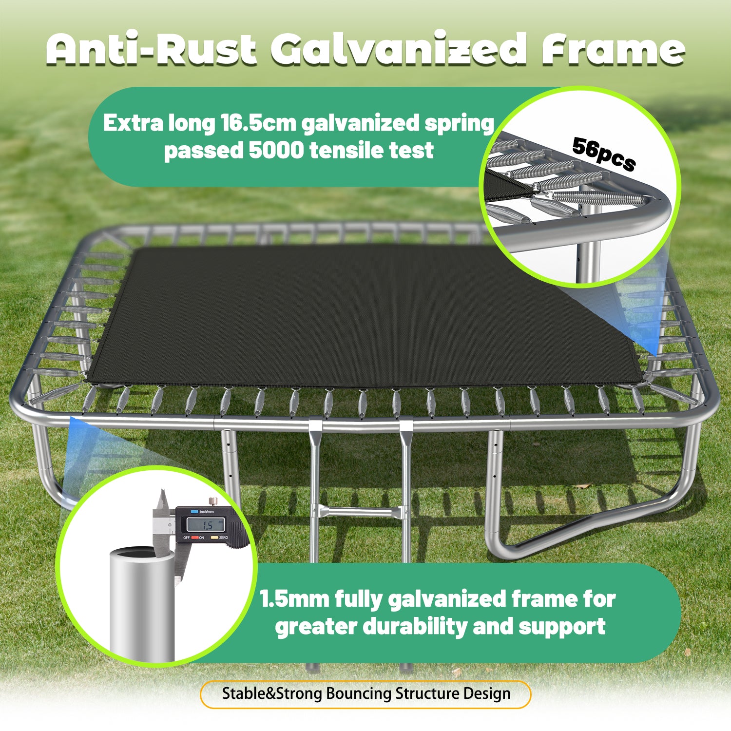 6FT x 9FT Outdoor Rectangular Trampoline,with Enclosure Net and Ladder