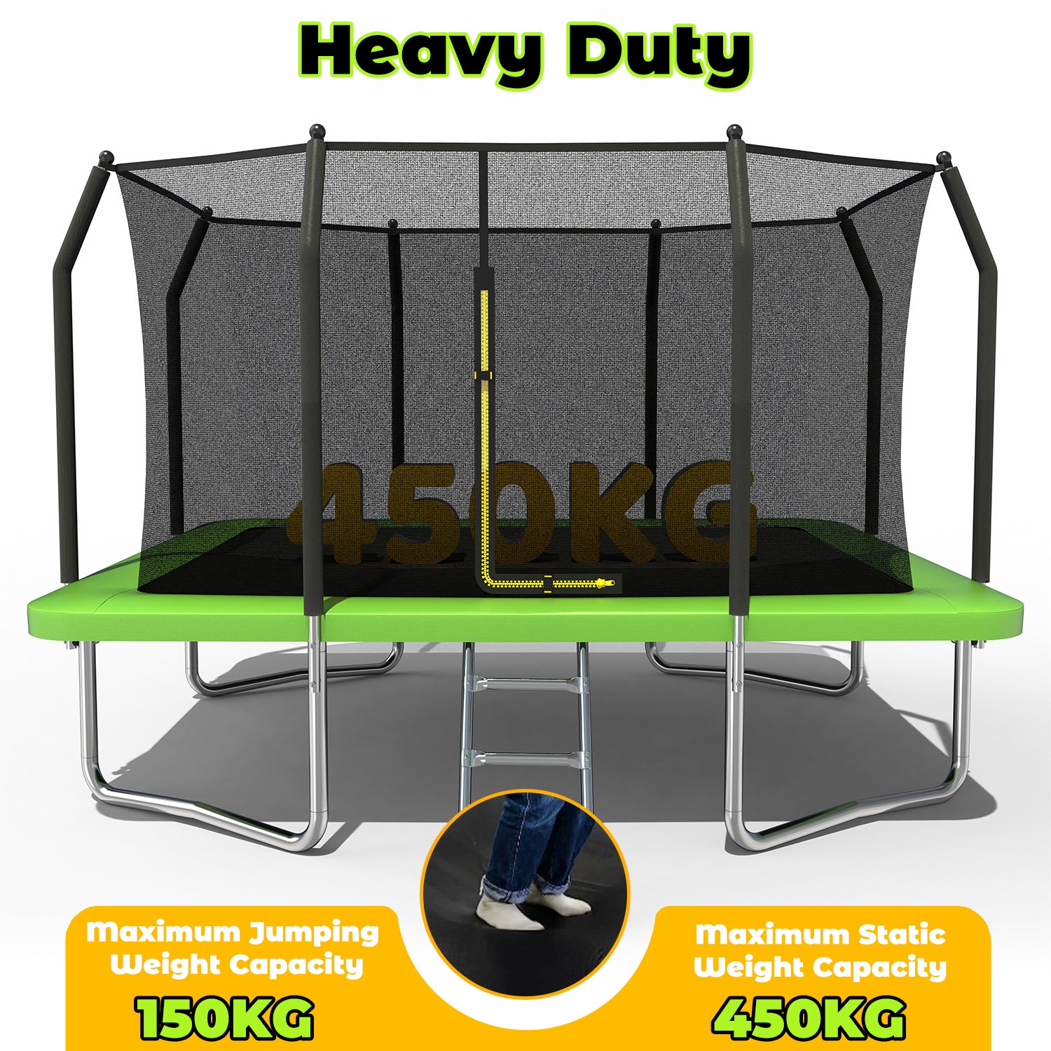 9FT x 12FT Rectangle Trampoline - Perfect Outdoor Trampoline for Kids