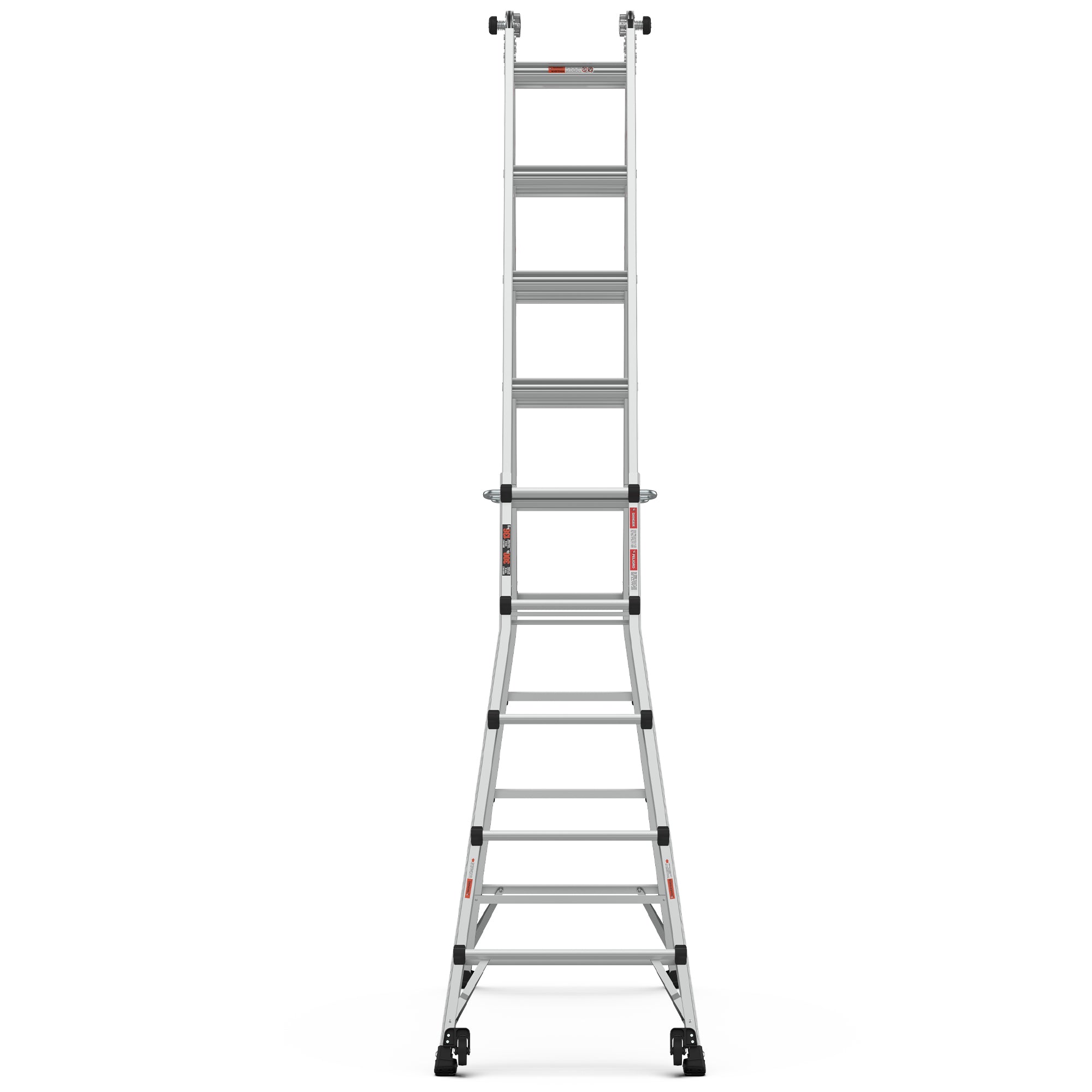 Aluminum Multi-Position Ladder with Wheels, 17ft,22ft