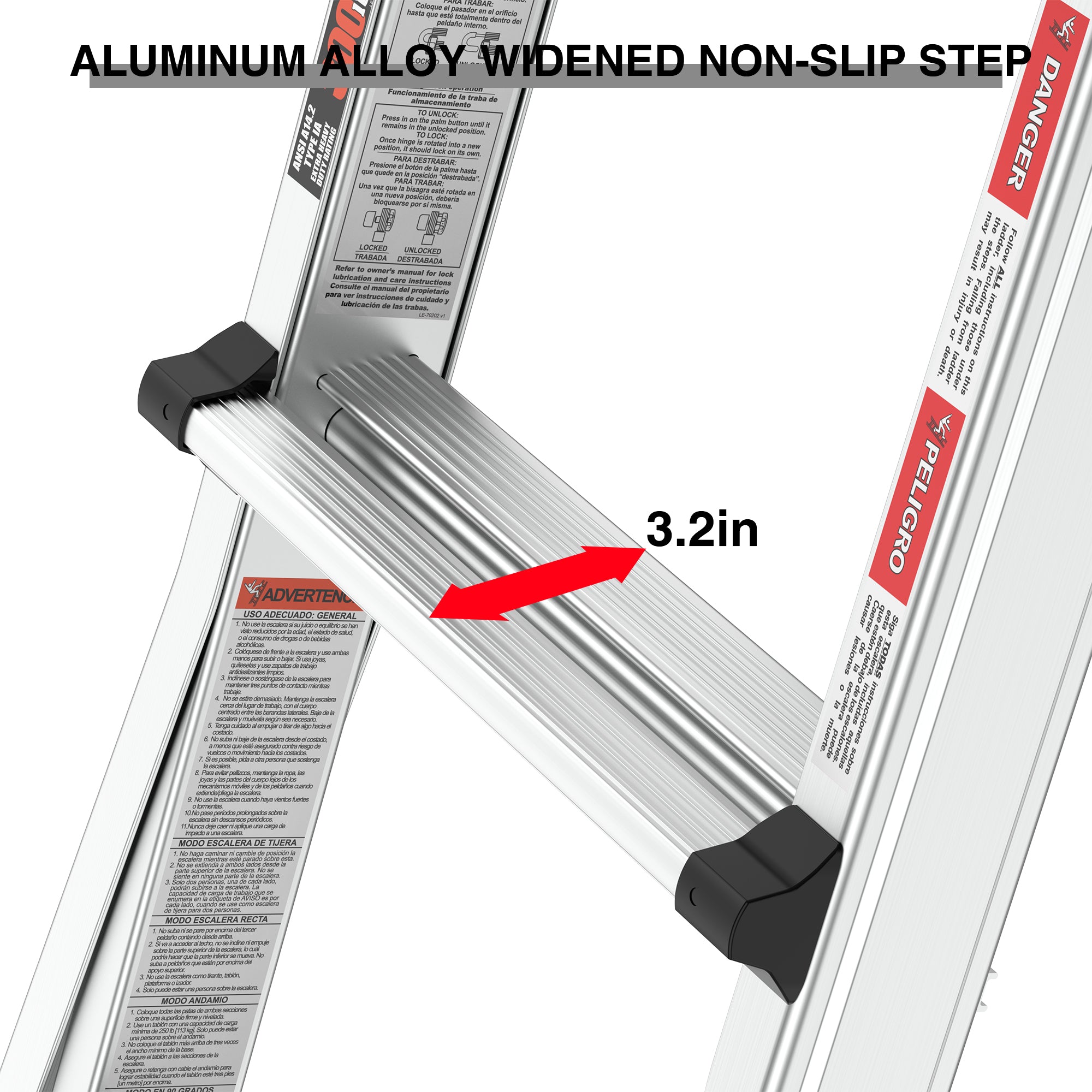 Aluminum Multi-Position Ladder with Wheels, 17ft,22ft