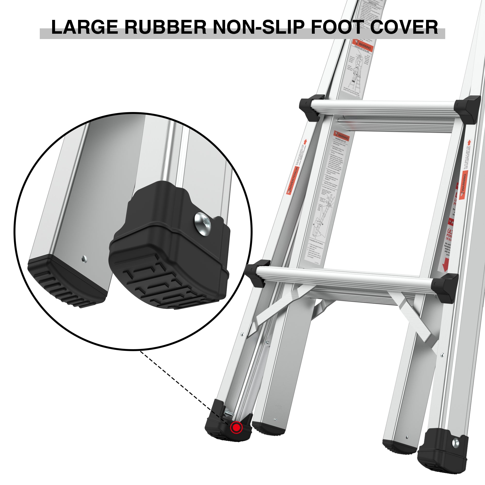 Aluminum Multi-Position Ladder with Wheels, 17ft,22ft