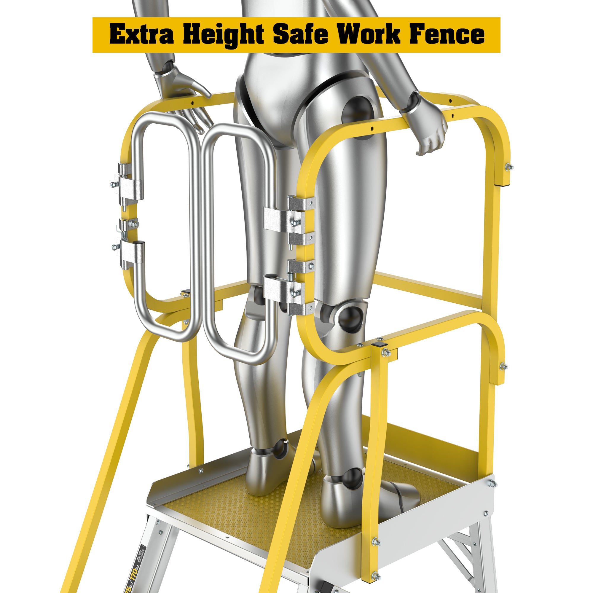 4/5/6 Step 375lbs Aluminum Rolling Platform Ladder