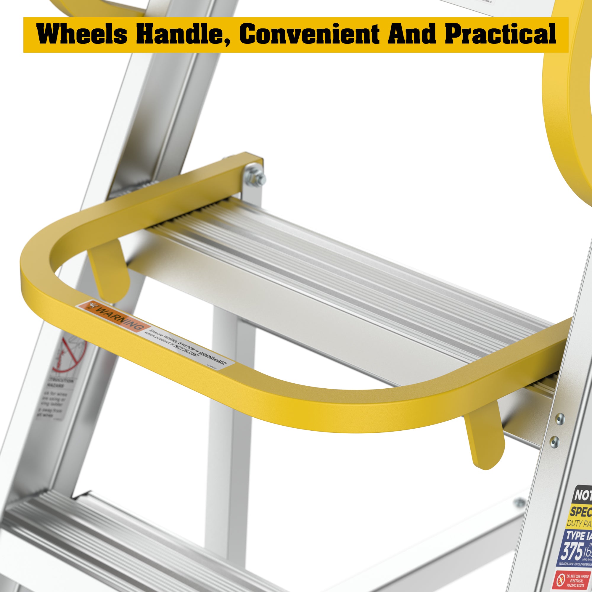 4/5/6 Step 375lbs Aluminum Rolling Platform Ladder