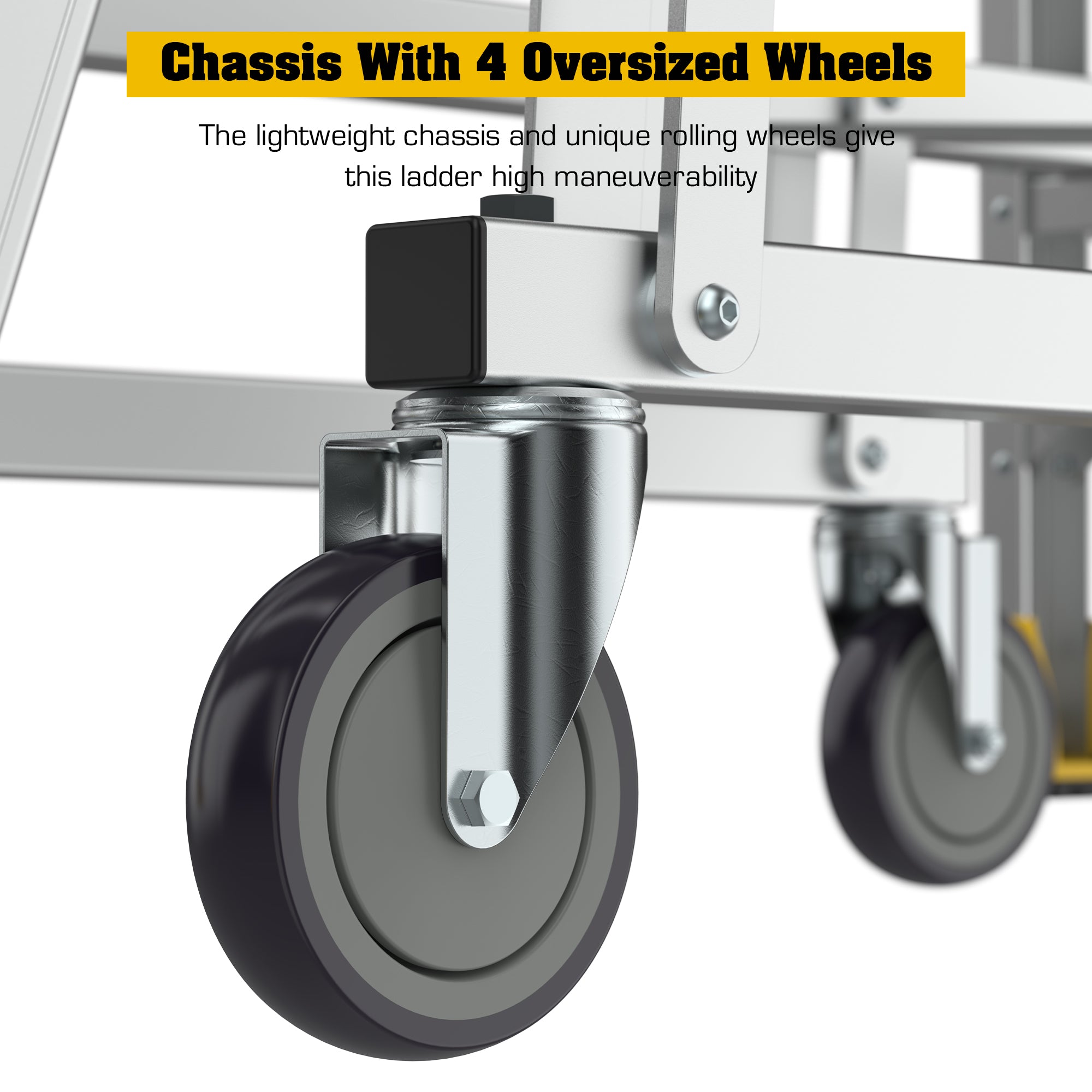 4/5/6 Step 375lbs Aluminum Rolling Platform Ladder