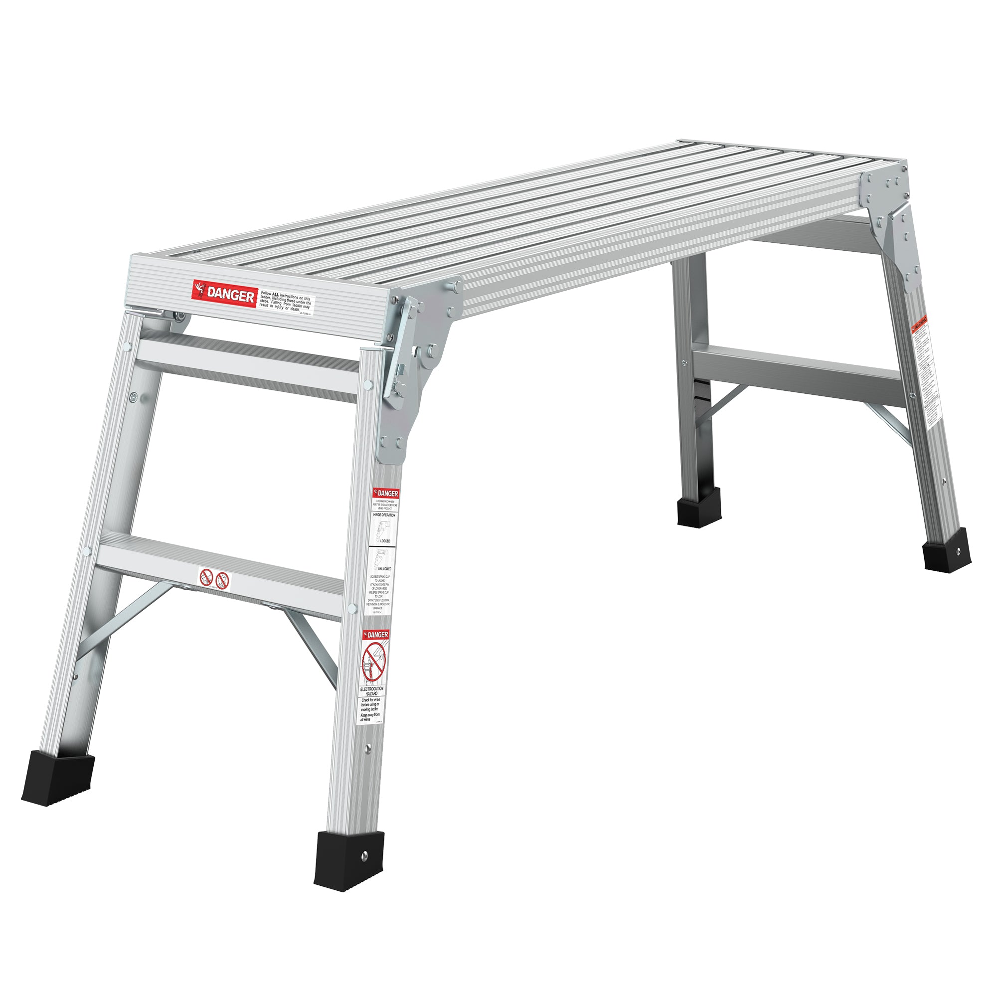 Work Platform Aluminum Portable Bench Folding Ladder ANSI 225 LBS