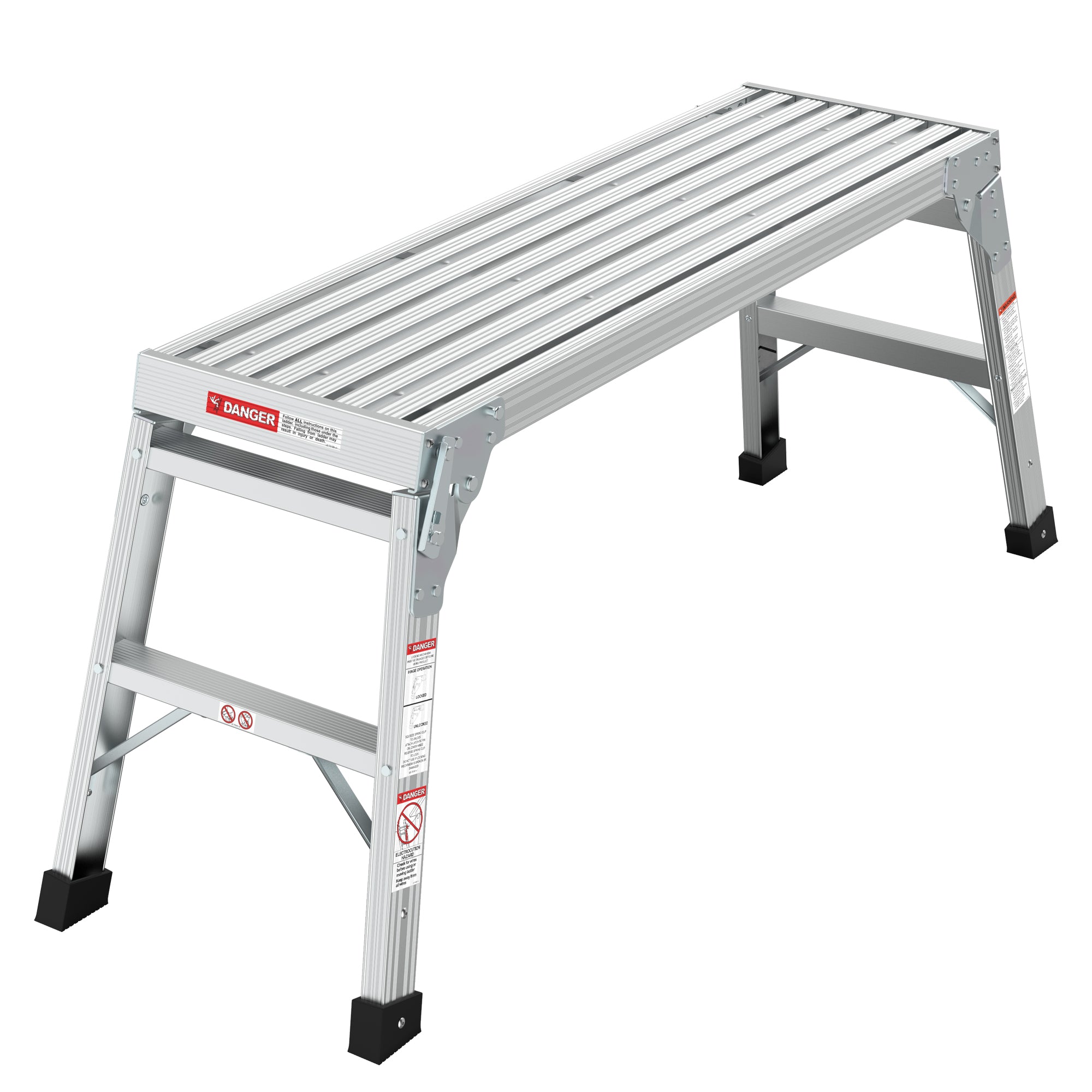 Work Platform Aluminum Portable Bench Folding Ladder ANSI 225 LBS