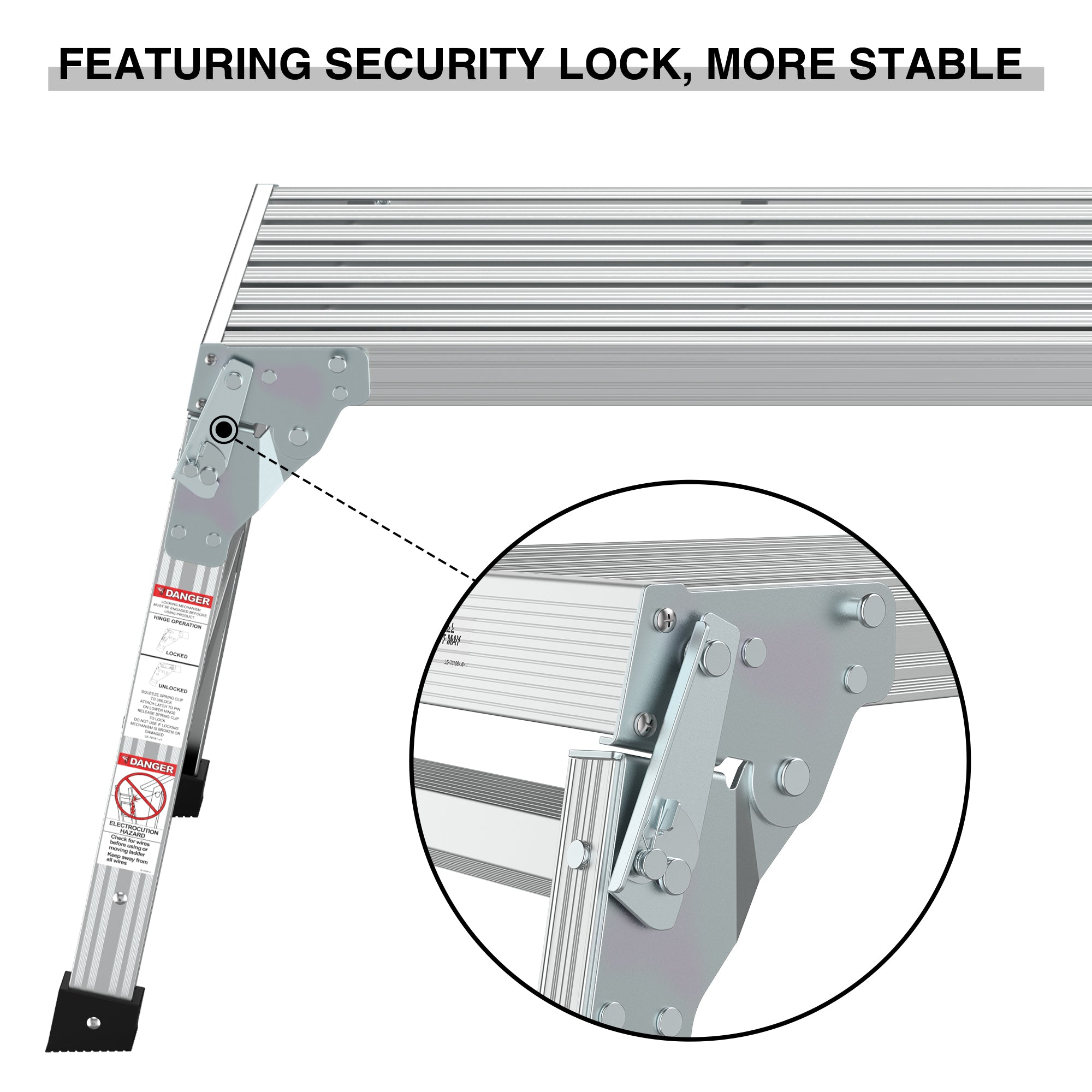 Work Platform Aluminum Portable Bench Folding Ladder ANSI 225 LBS