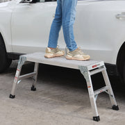 Work Platform Aluminum Portable Bench Folding Ladder ANSI 225 LBS