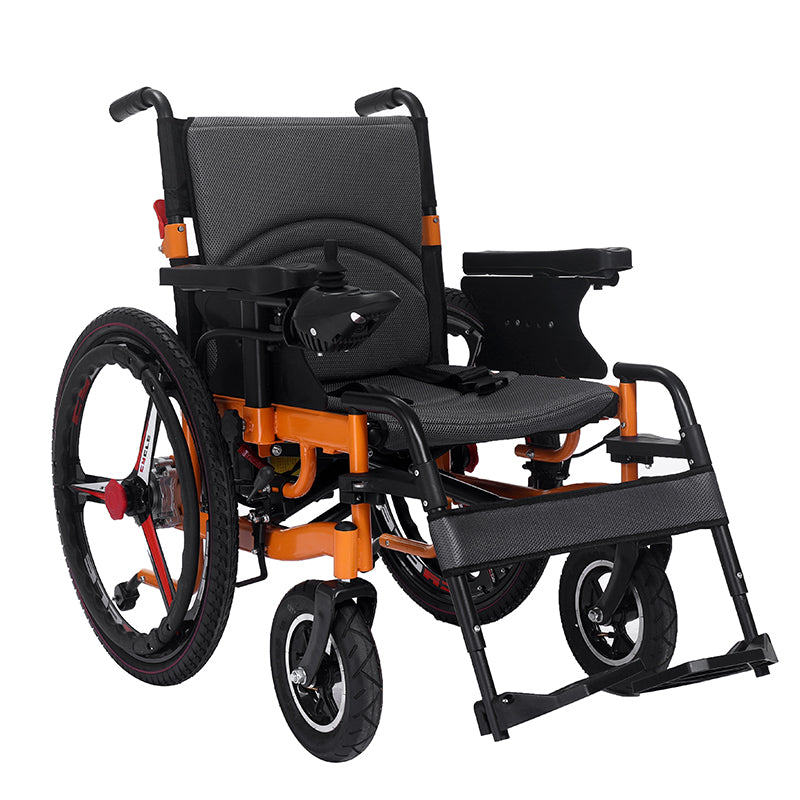 24-inch large-wheel electric wheelchair with electric and manual dual-