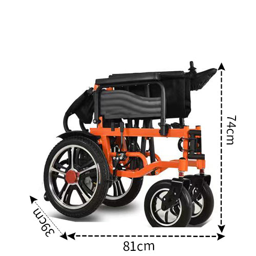 Electric Wheelchair with Wider Frame & Front & Rear Four-Point Shock A