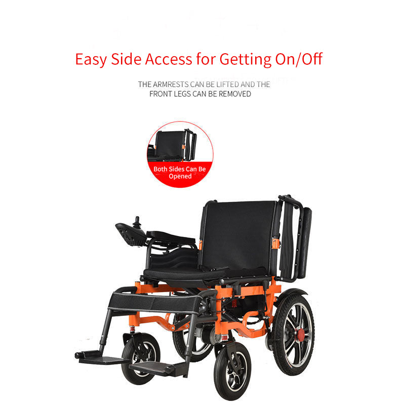 Electric Wheelchair with Wider Frame & Front & Rear Four-Point Shock A