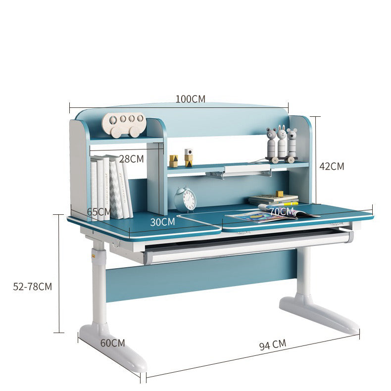Children's Study Desk and Chair, Height-Adjustable with Drawers