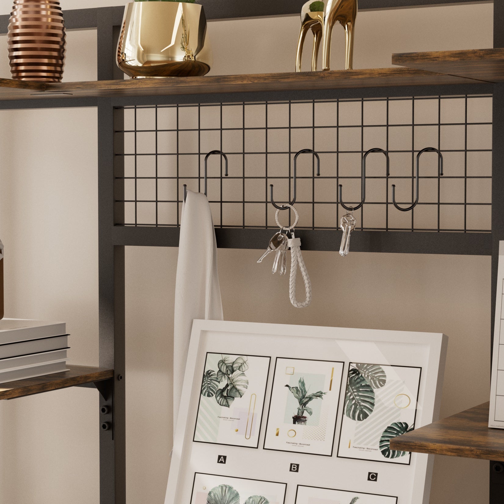 Large Bakers Rack Kitchen Cabinet Shelf Vintage Utility Storage Shelf