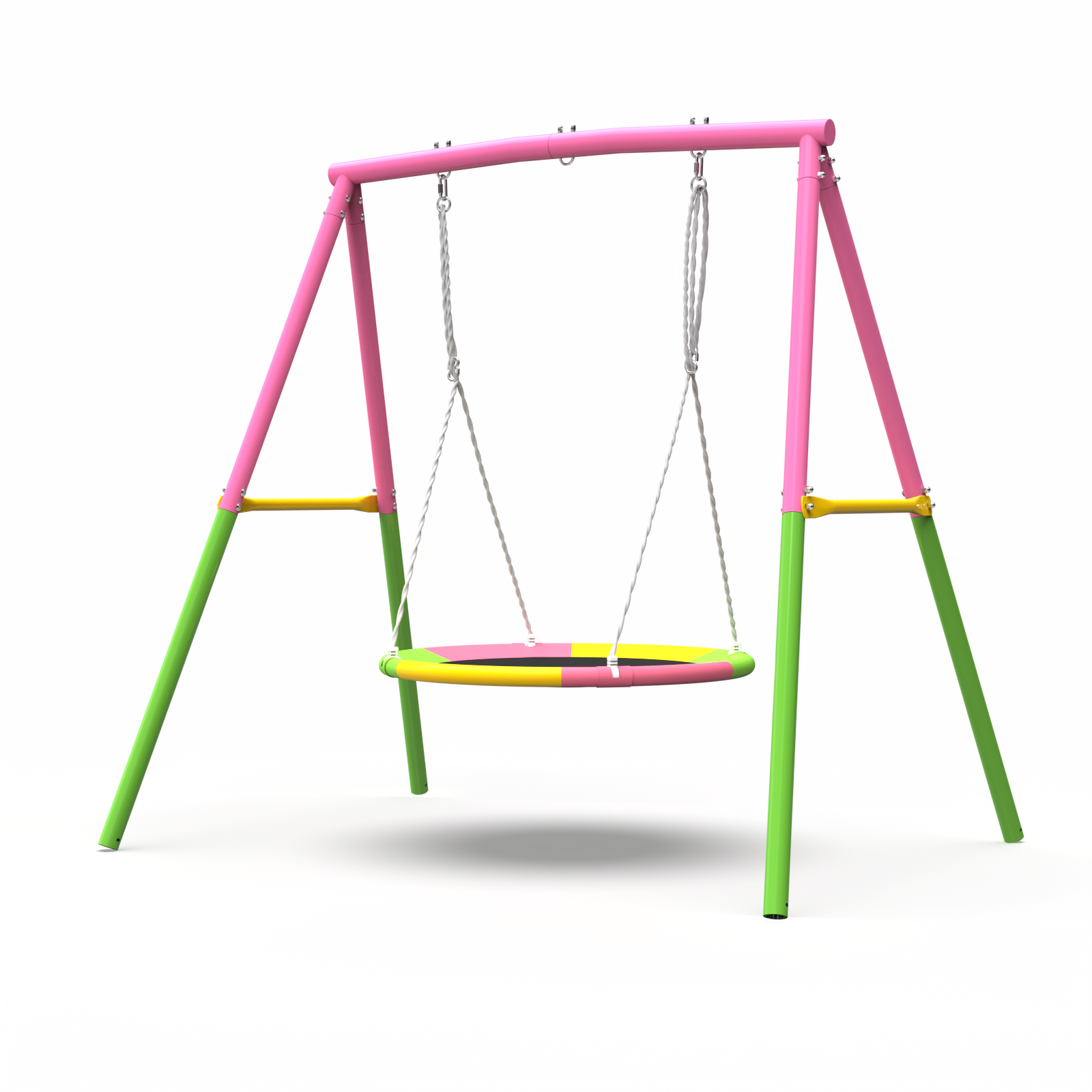 Flying Saucer Swing Set with Heavy Duty A-Frame Metal Swing Stand, Ful