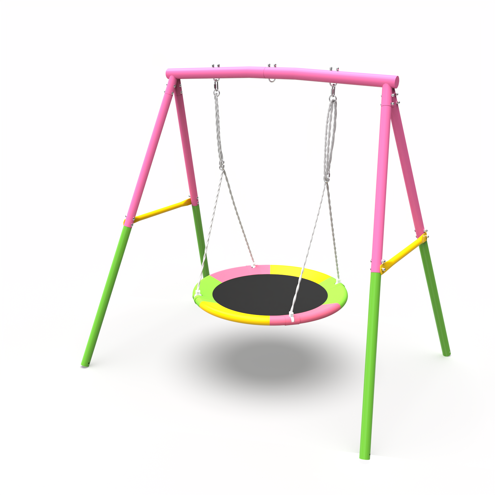 Flying Saucer Swing Set with Heavy Duty A-Frame Metal Swing Stand, Ful