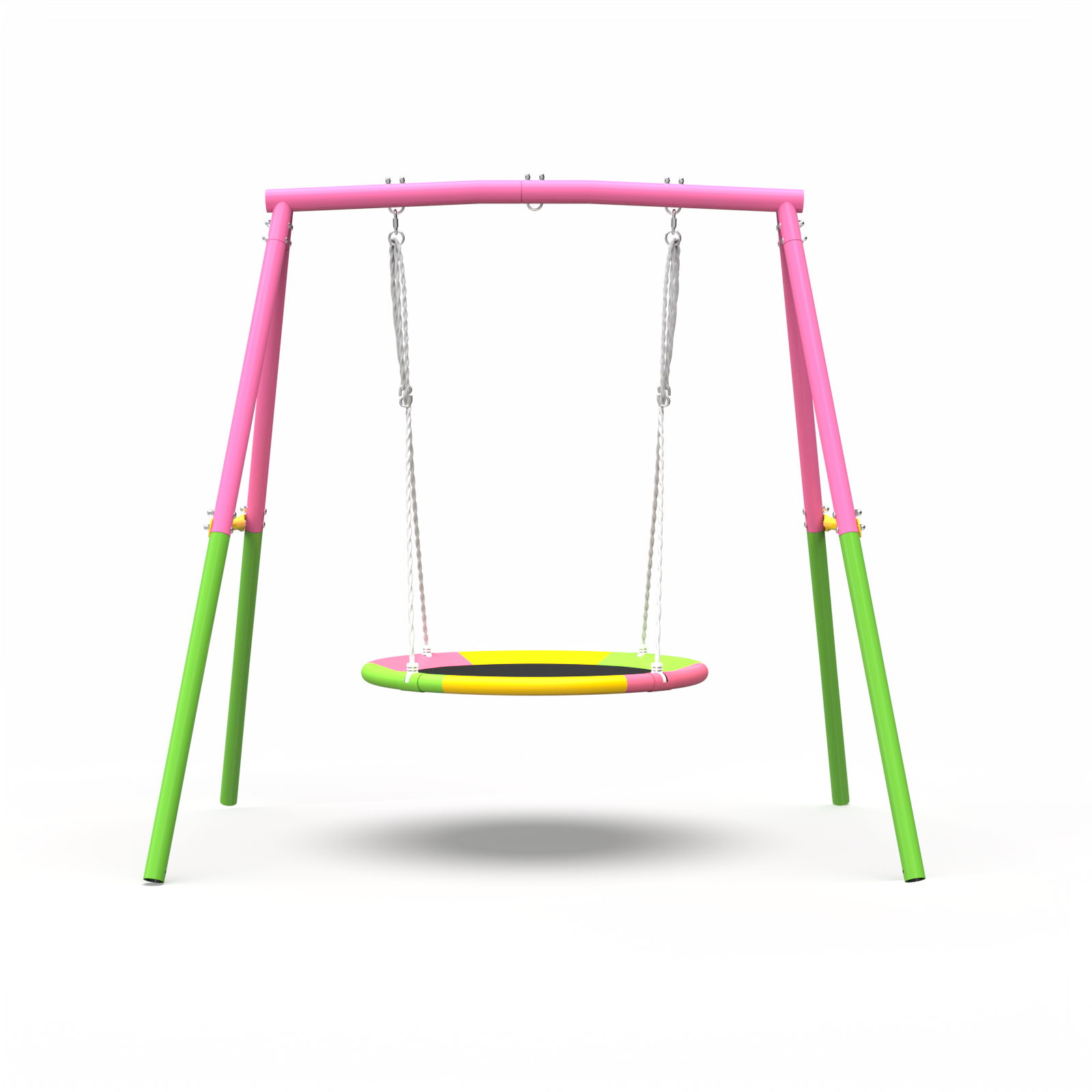 Flying Saucer Swing Set with Heavy Duty A-Frame Metal Swing Stand, Ful