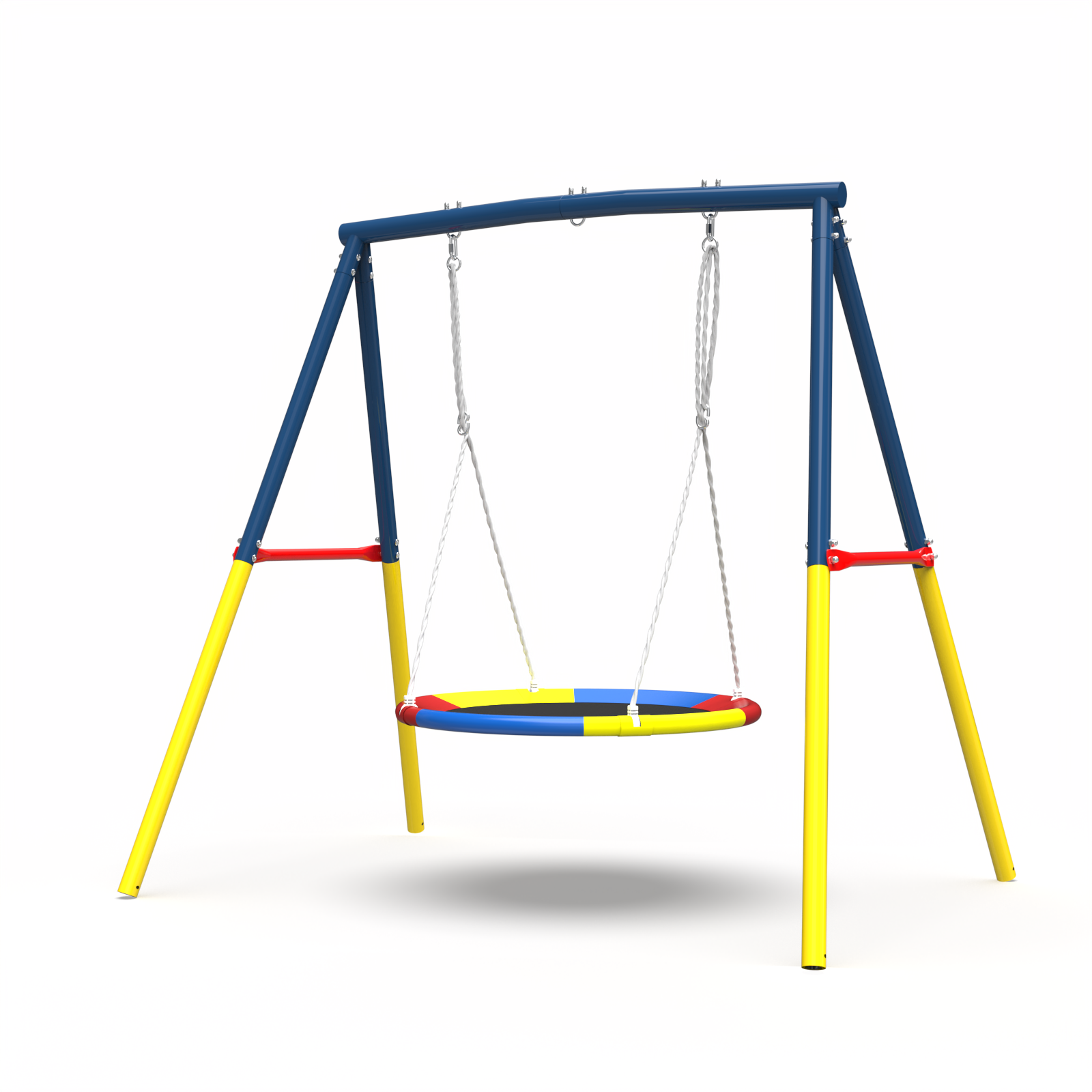 Flying Saucer Swing Set with Heavy Duty A-Frame Metal Swing Stand, Ful