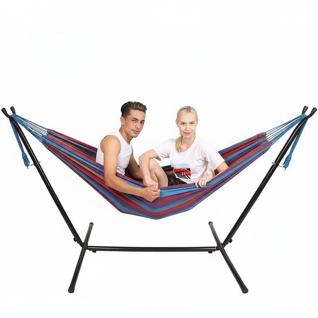 Canvas Outdoor Anti-Toppling CampingPortableSingle HammockDouble Swing