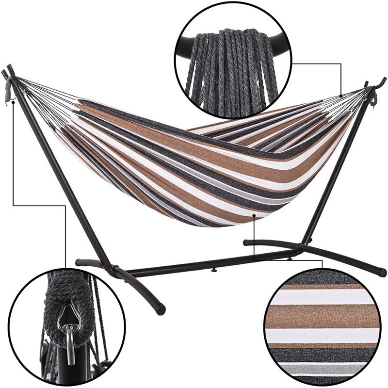 Canvas Outdoor Anti-Toppling CampingPortableSingle HammockDouble Swing