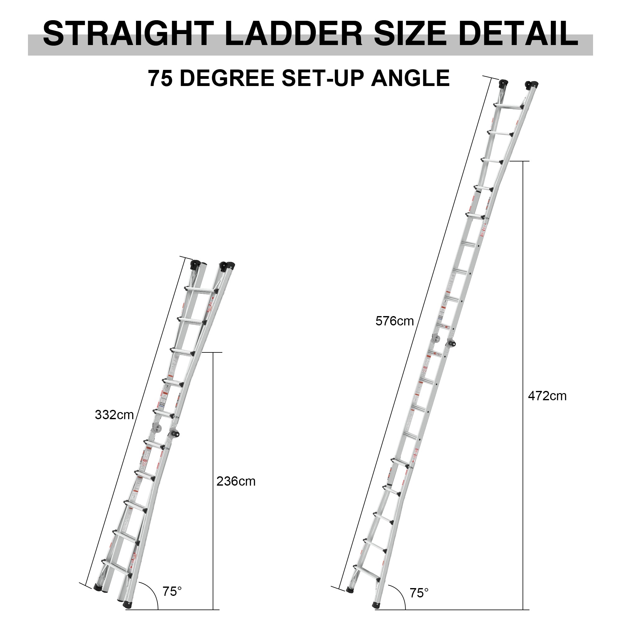 Aluminum Multi-Position Ladder with Wheels, 17ft,22ft