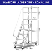 Portable Platform Ladder 1.5m,2m,2.5m,3m, Load capacity 200 kg