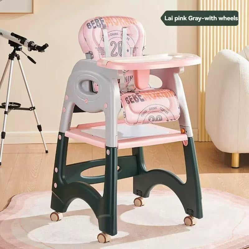 Multi-Functional Convertible Baby High Chair, Anti-Fall & Safe Toddler