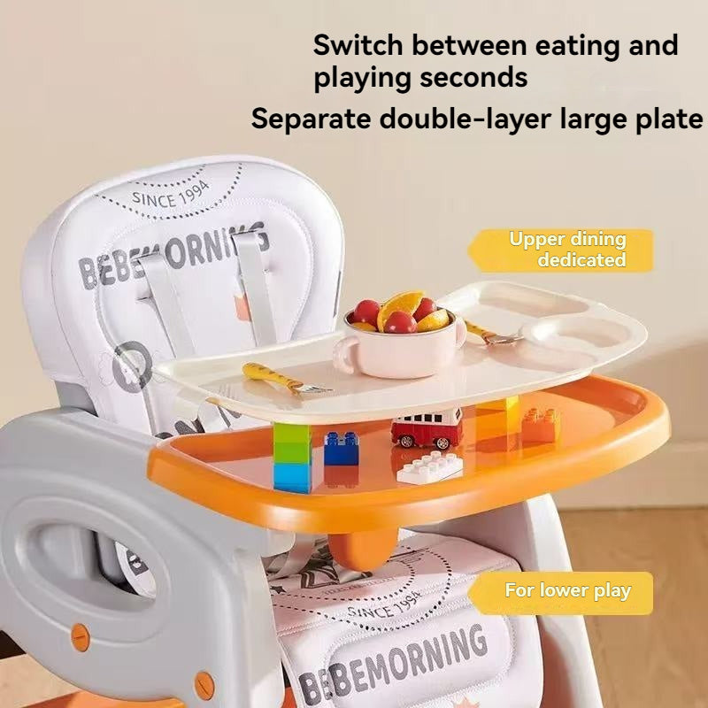 Multi-Functional Convertible Baby High Chair, Anti-Fall & Safe Toddler
