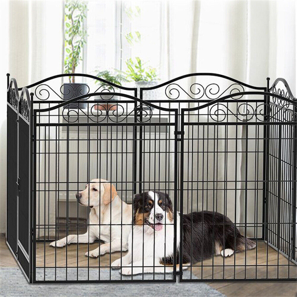 8 Panels Dog Playpen Kennel Cage Fence Indoor Outdoor Dog Exercise Pen