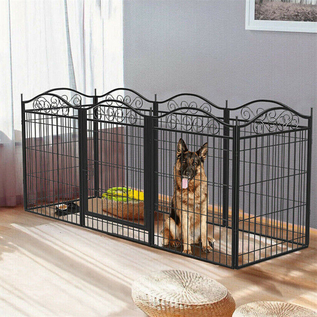 8 Panels Dog Playpen Kennel Cage Fence Indoor Outdoor Dog Exercise Pen