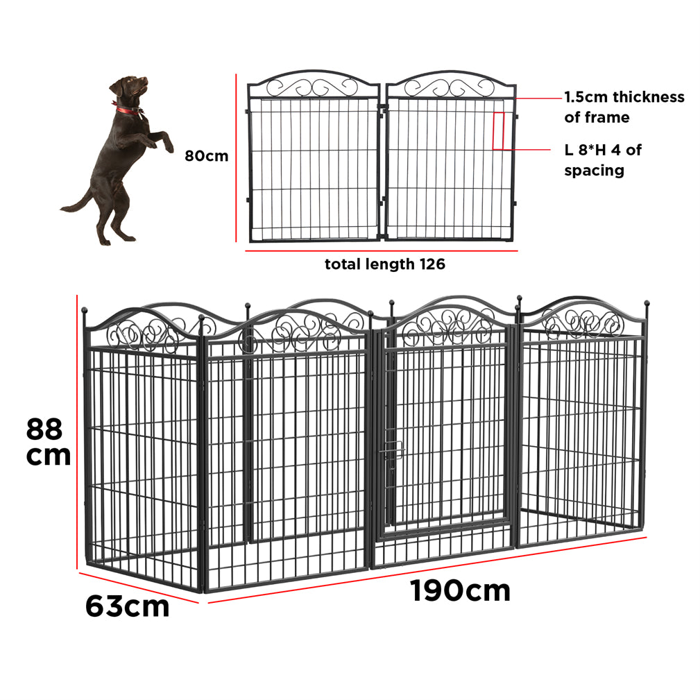 8 Panels Dog Playpen Kennel Cage Fence Indoor Outdoor Dog Exercise Pen
