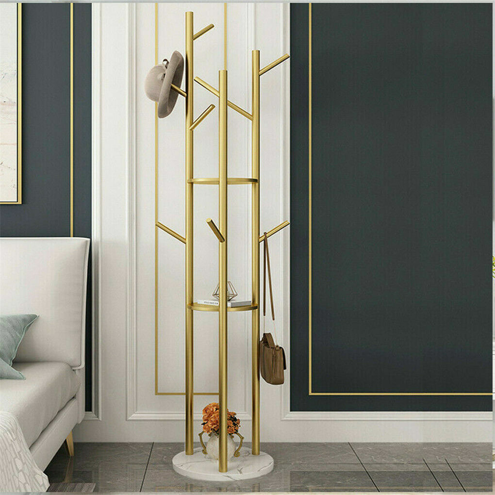 Heavy duty marble coat rack stand tall clothes rail hanger