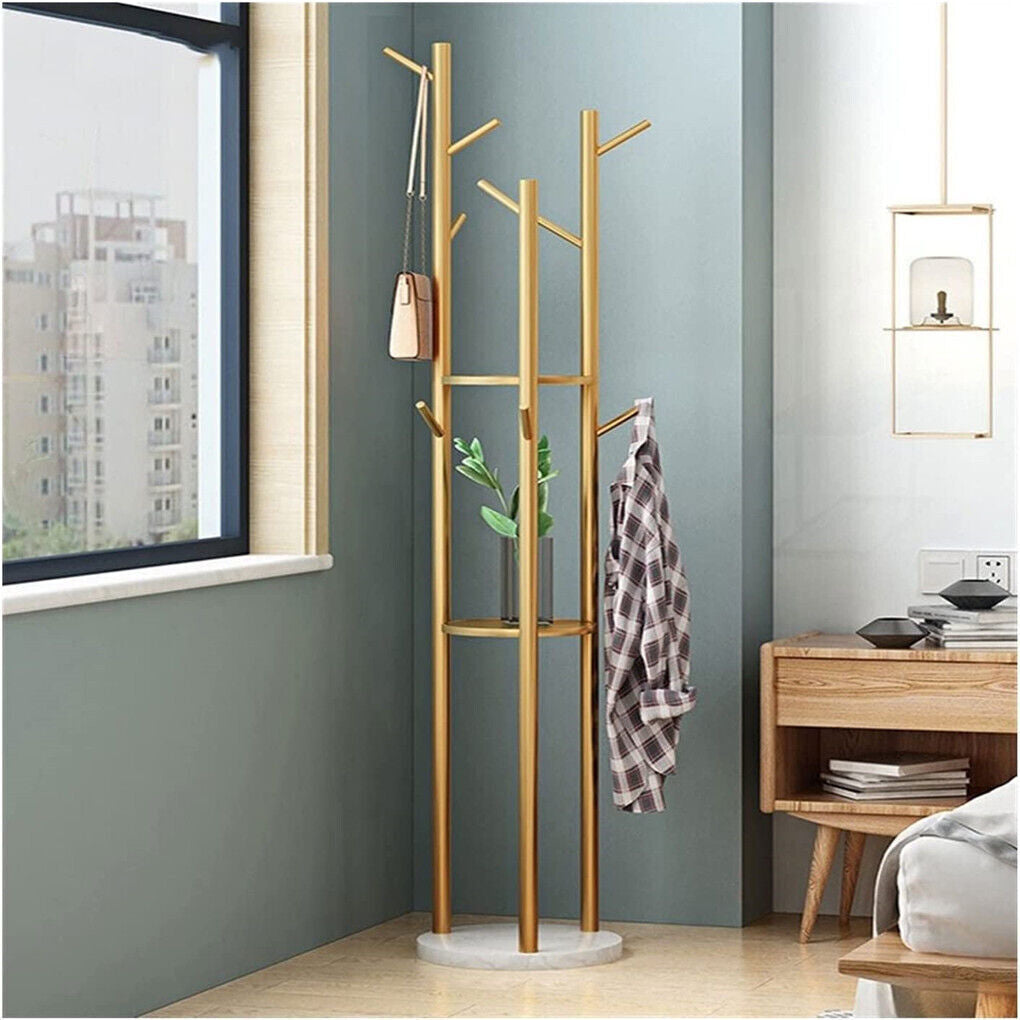 Heavy duty marble coat rack stand tall clothes rail hanger