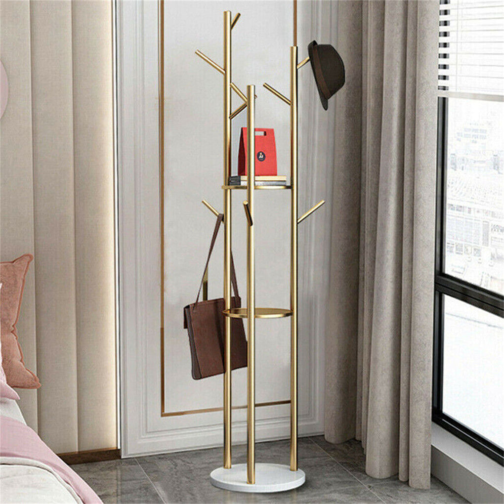 Heavy duty marble coat rack stand tall clothes rail hanger