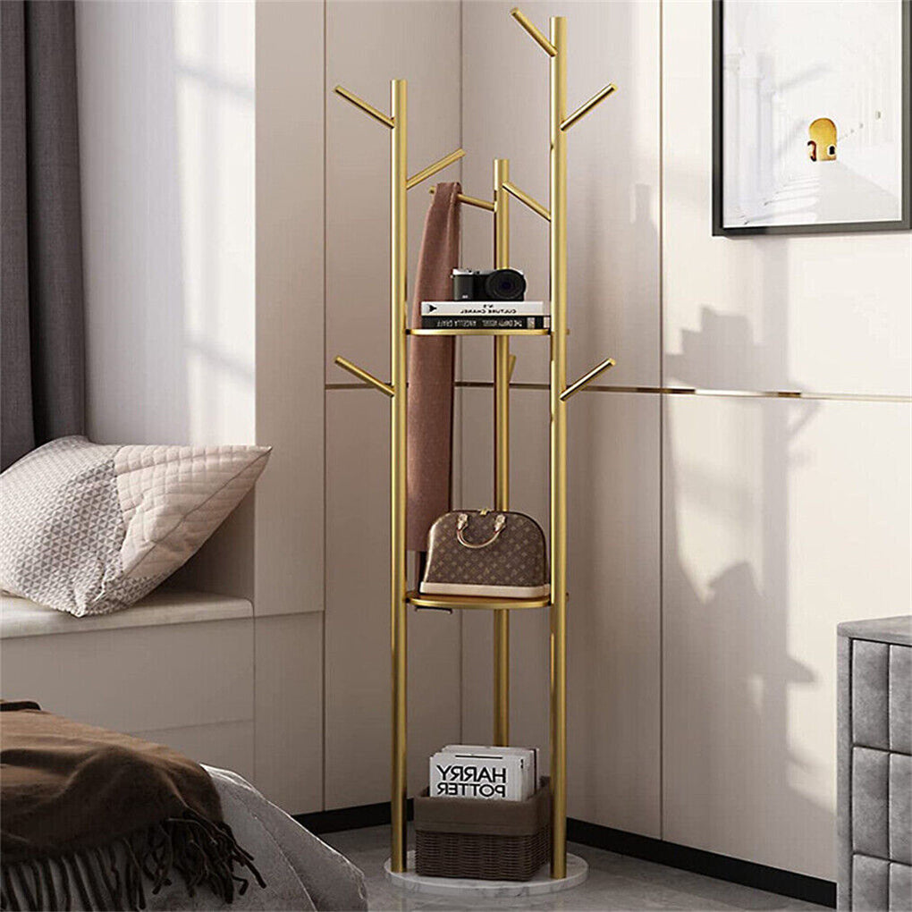 Heavy duty marble coat rack stand tall clothes rail hanger