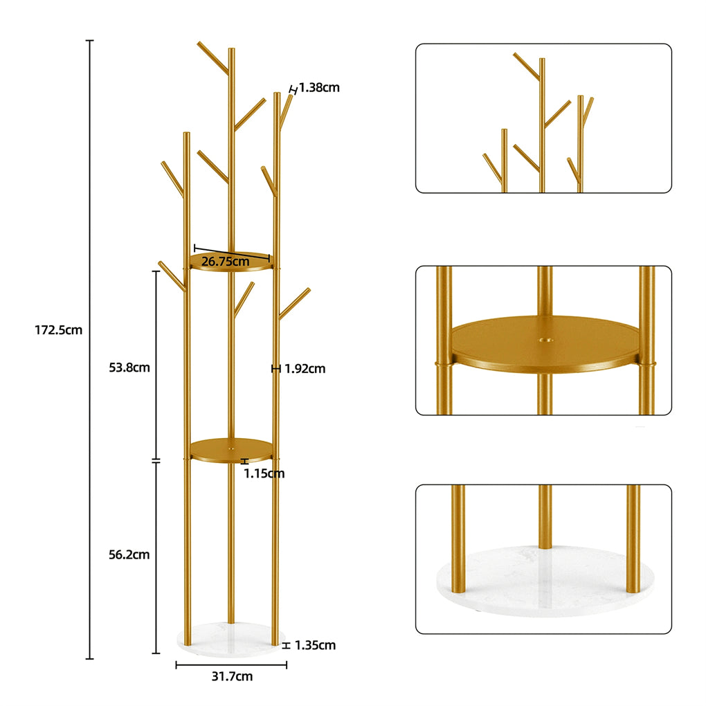 Heavy duty marble coat rack stand tall clothes rail hanger