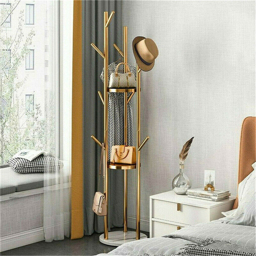 Heavy duty marble coat rack stand tall clothes rail hanger