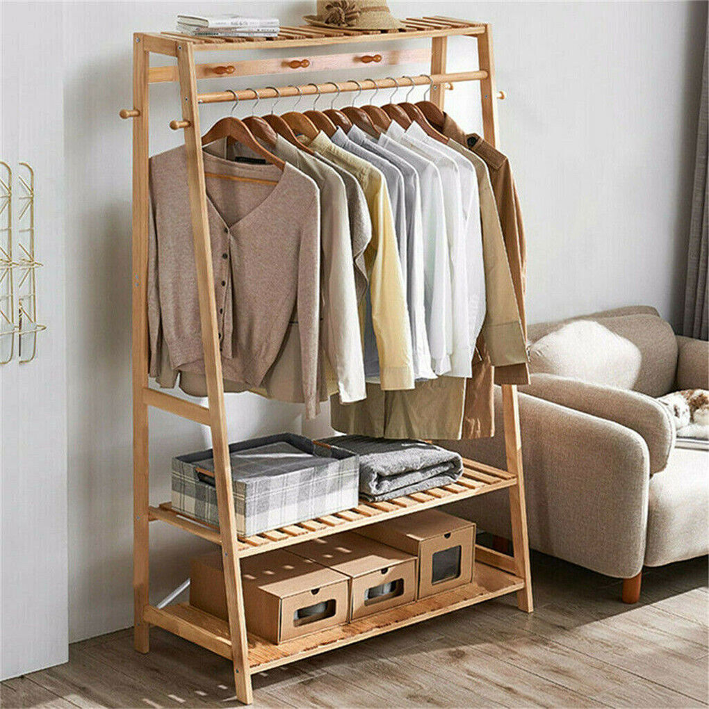 Open Wardrobe Clothes Rail Rack Hanging Garment Organizer Coat Shelf