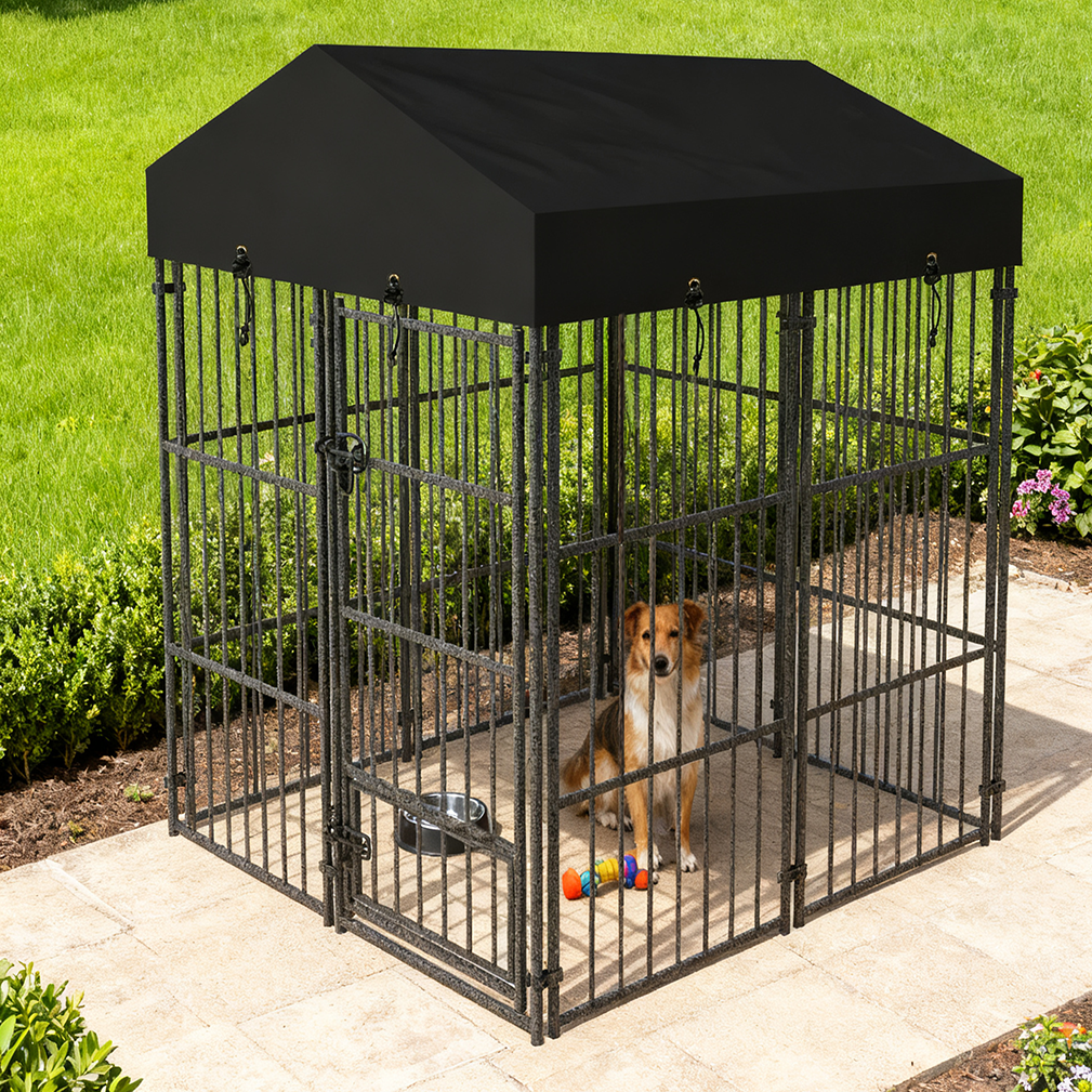 120x127x165cm Thicker Metal Outdoor Dog Kennel Pet Cage Crate Pens