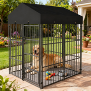 120x127x165cm Thicker Metal Outdoor Dog Kennel Pet Cage Crate Pens