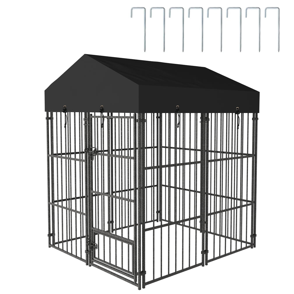 120x127x165cm Thicker Metal Outdoor Dog Kennel Pet Cage Crate Pens