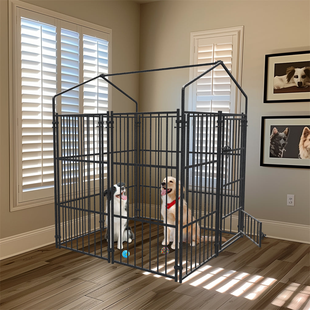 120x127x165cm Thicker Metal Outdoor Dog Kennel Pet Cage Crate Pens