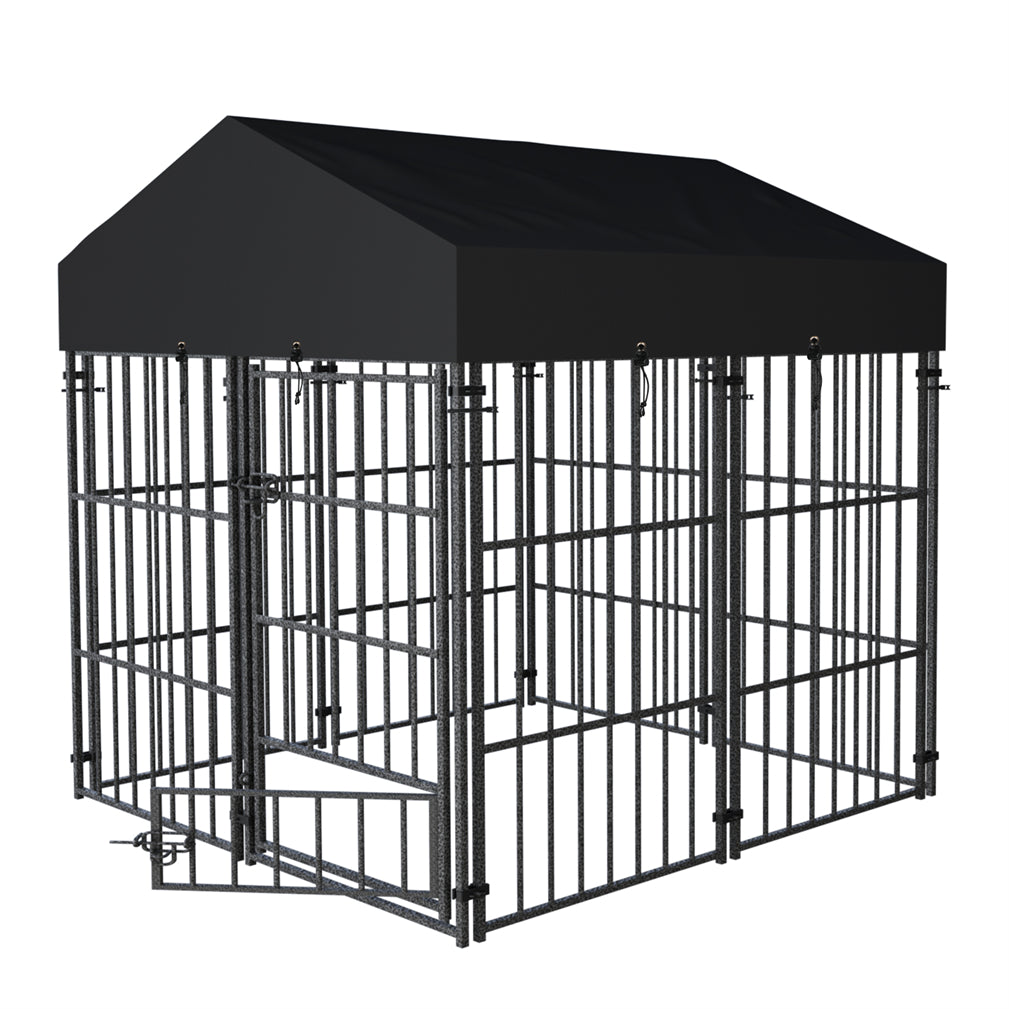 120x127x126cm Thicker Metal Outdoor Dog Kennel Pet Cage Crate Pens