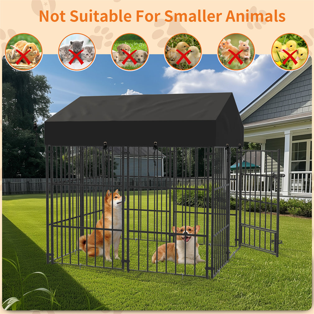 120x127x126cm Thicker Metal Outdoor Dog Kennel Pet Cage Crate Pens