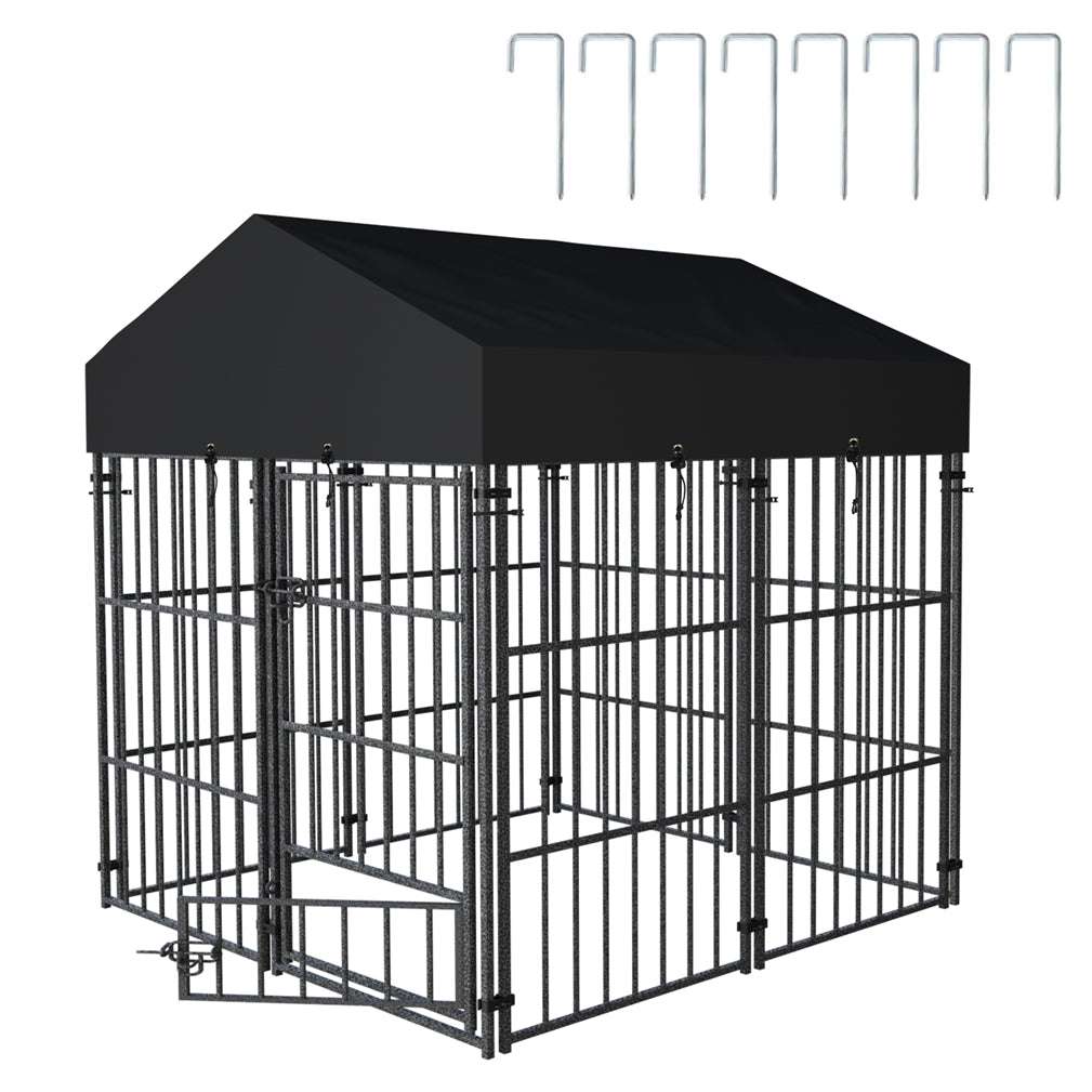 120x127x126cm Thicker Metal Outdoor Dog Kennel Pet Cage Crate Pens