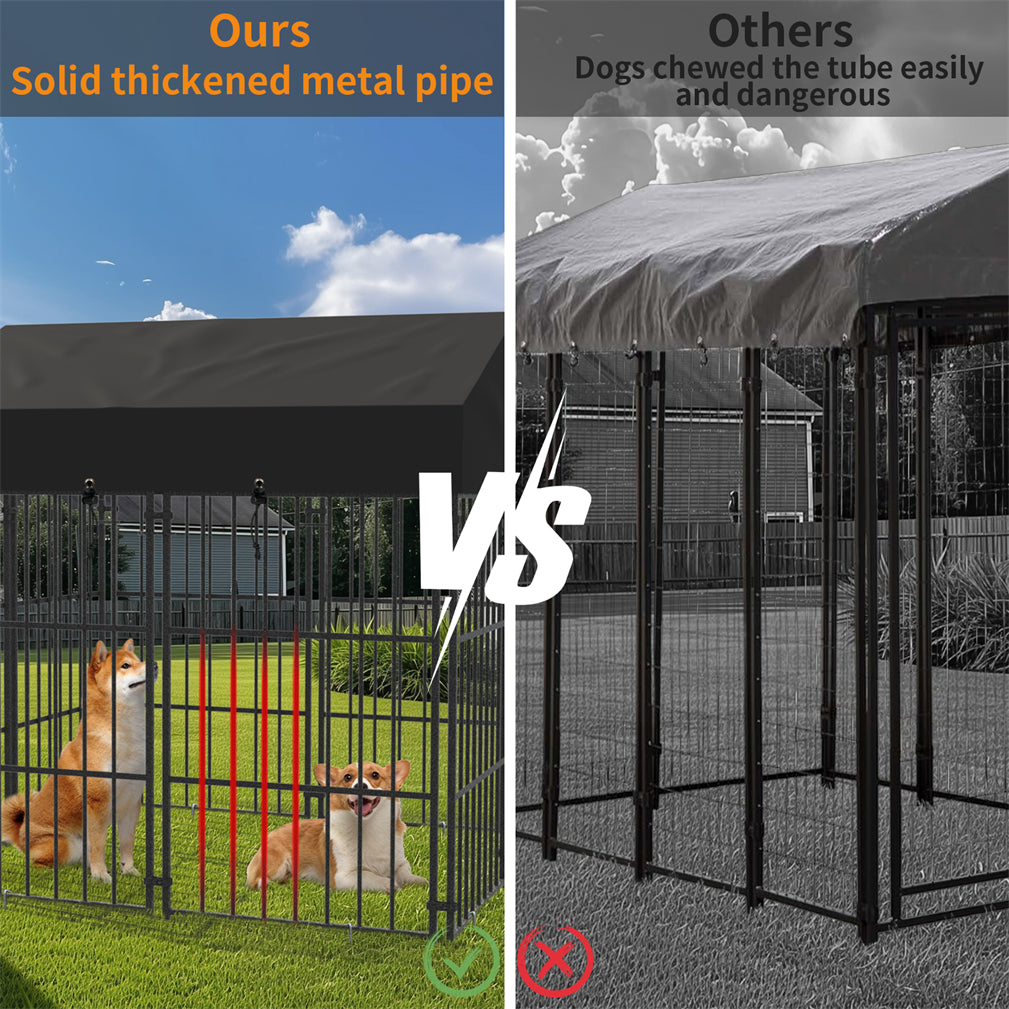 120x127x126cm Thicker Metal Outdoor Dog Kennel Pet Cage Crate Pens