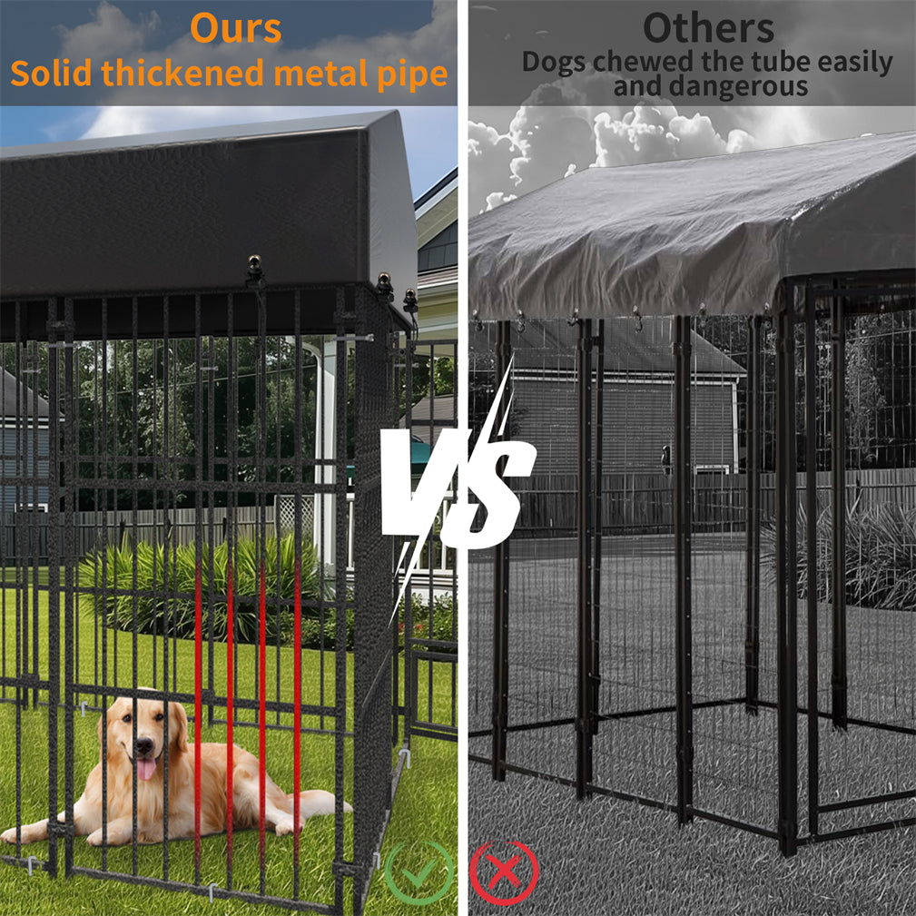 249x120x165cm Thicker Metal Outdoor Dog Kennel Pet Cage Crate Pens